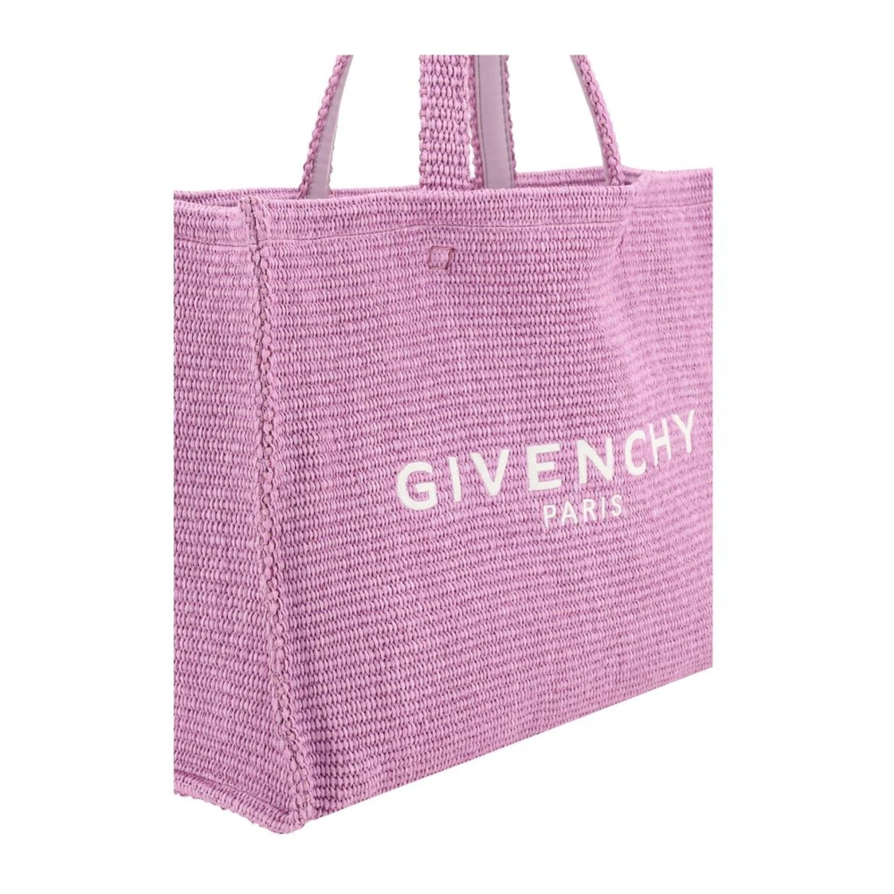 Givenchy Monogram Geometrische Raffia Schoudertas Purple Dames