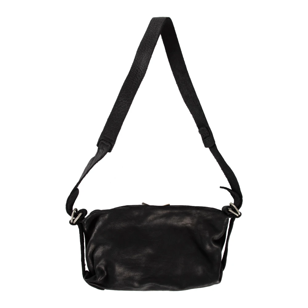Guidi Zwarte Leren Crossbody Tas Black Dames