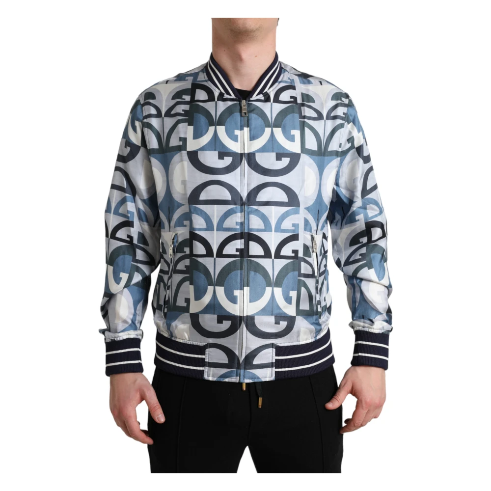 Dolce & Gabbana Men's Logo Print Bomber Blouson Jacket