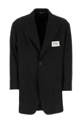 Oversize Svart Shantung Blazer