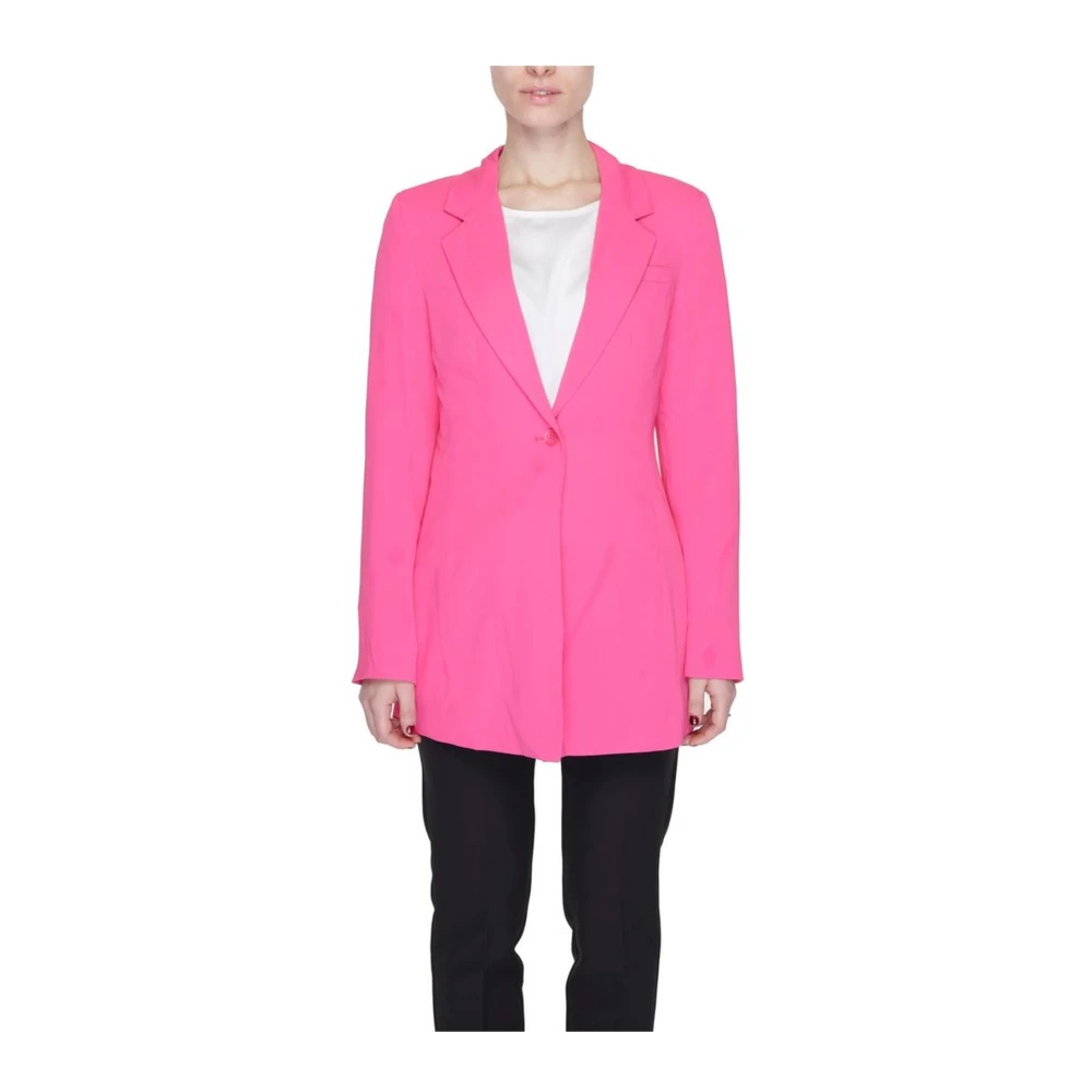 Vero Moda Women's Pink Polyester Blazer And Suit Jacket