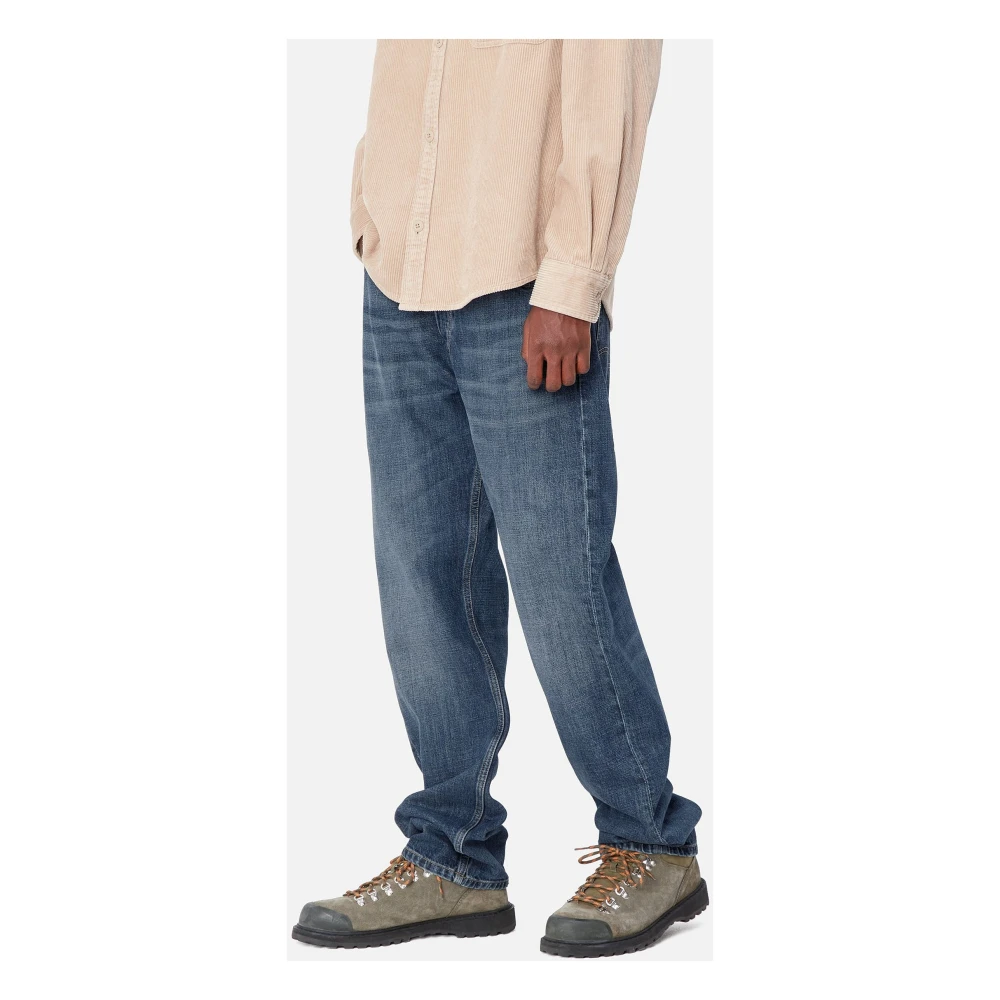 Carhartt WIP Relaxte Rechte Pijp Denim Broek Blauw Blue Heren