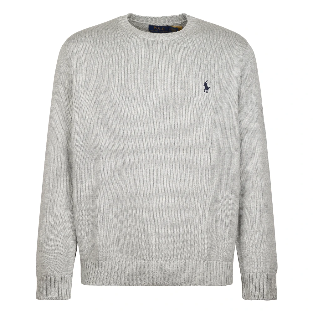 Polo Ralph Lauren Uomo Grigio Maglione Girocollo In Cotone
