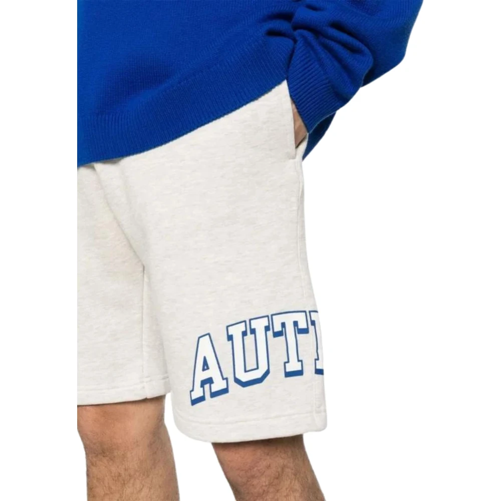 Autry Embossed Outline Logo Sweat Short Melange Gray Heren