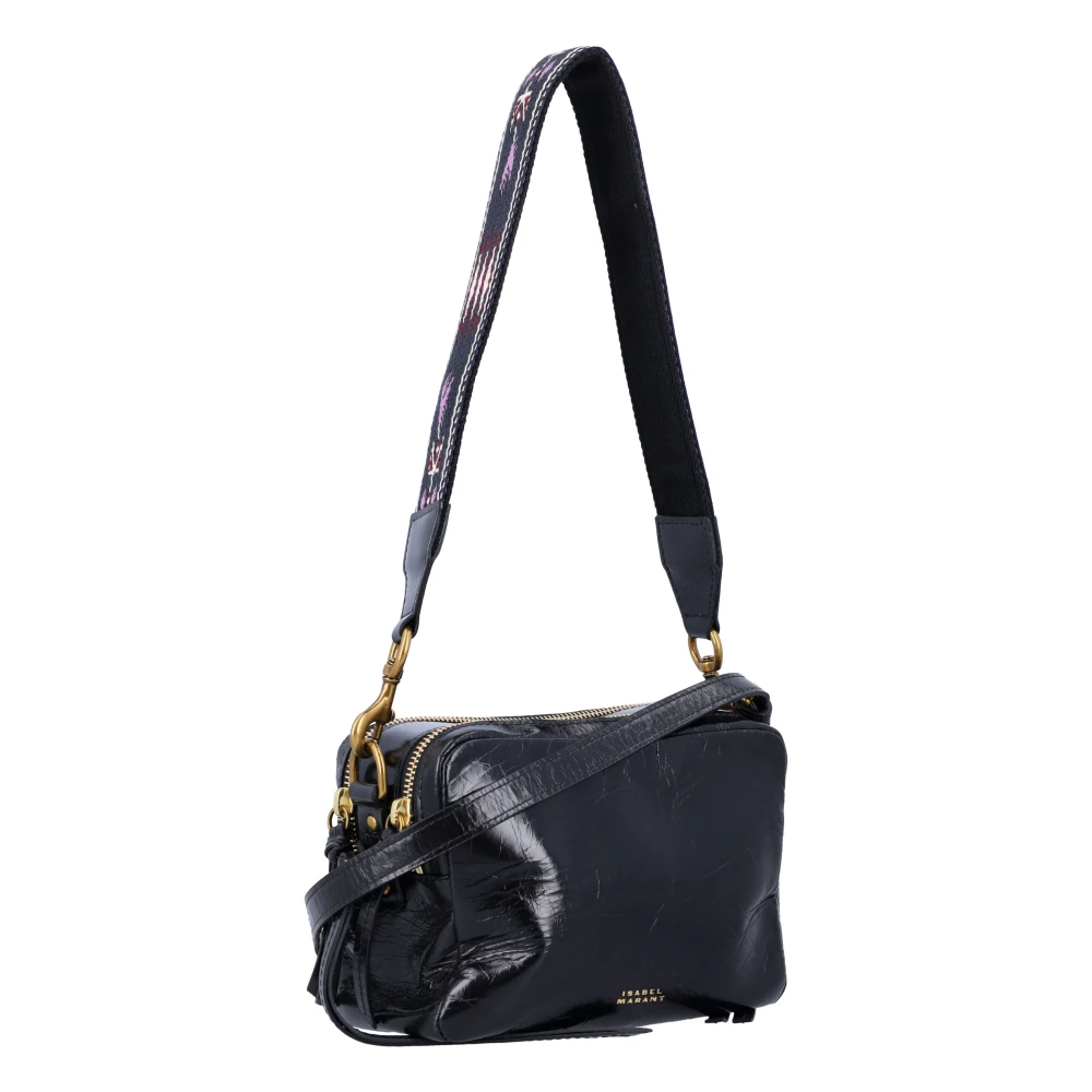 Isabel marant Zwarte Wardy cameratas met geweven band Black Dames