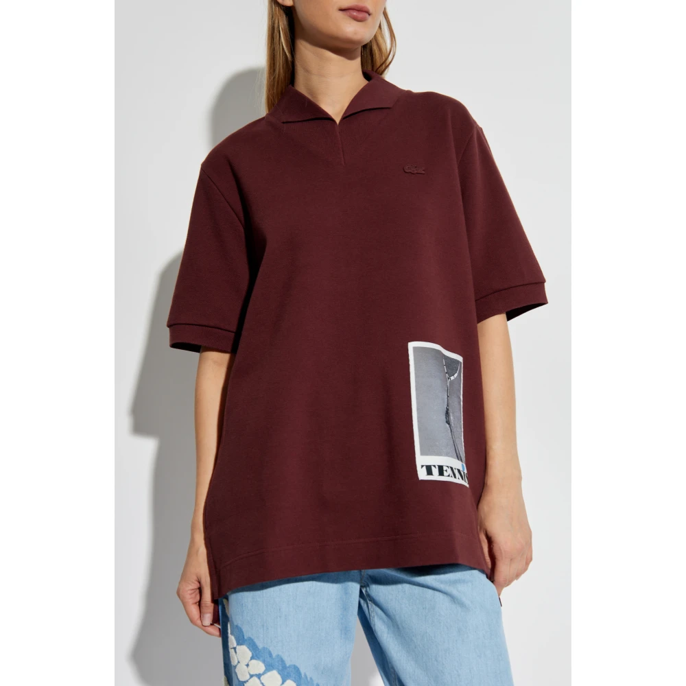 Lacoste Polo met patch Red Unisex