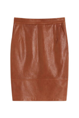 jupe-en-cuir-marron
