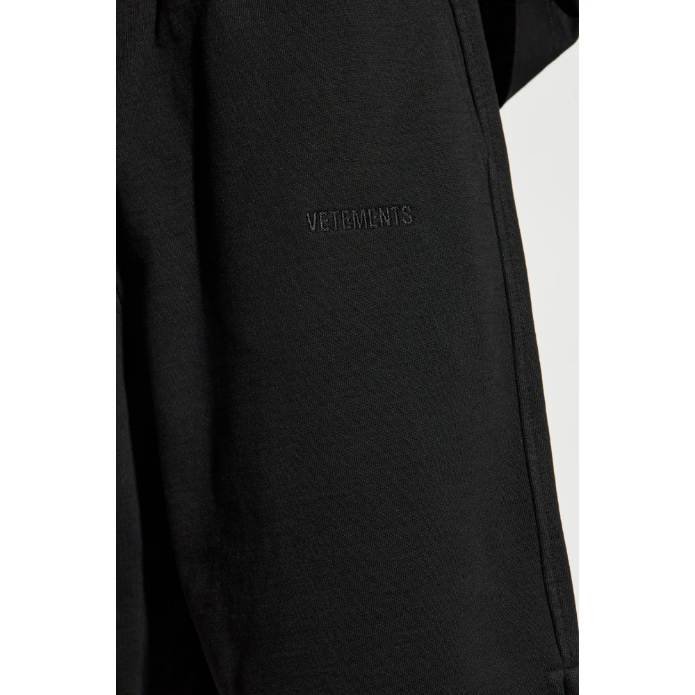 Vetements Shorts met geborduurd logo Black Heren