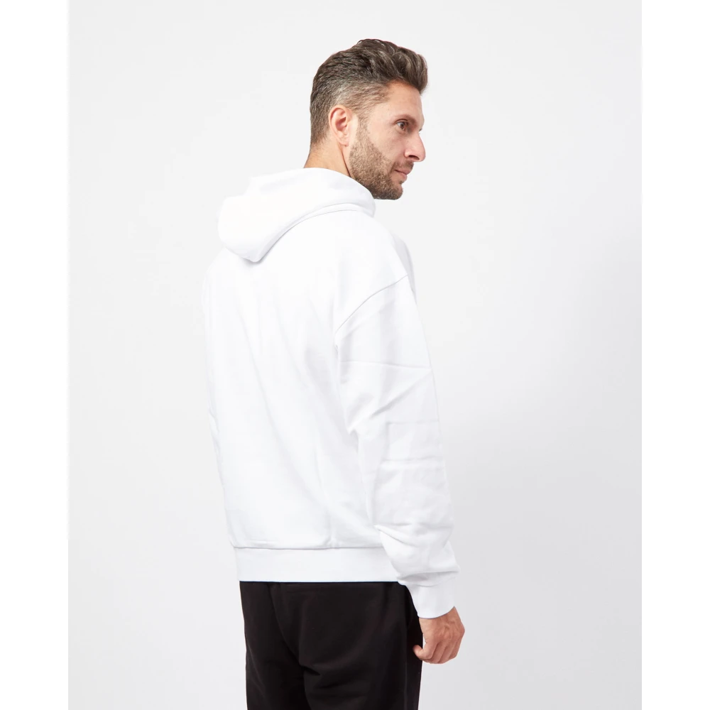 Hugo Boss Grafische Logo Hoodie Straight Fit Collectie White Heren