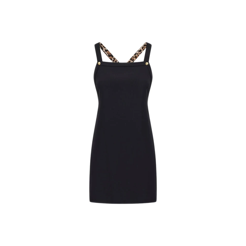 Roberto Cavalli Black Short Dresses, Female, 2XL, Logo Dress Made In Italy