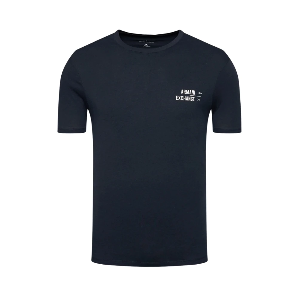 Armani Exchange Mannelijk Blauw Ronde Hals Korte Mouw T-Shirt