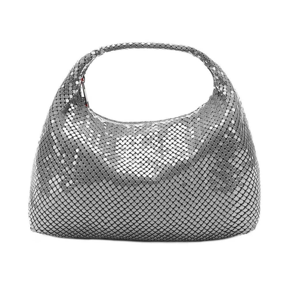 Núnoo Metallic Silver Dandy Schoudertas Gray Dames