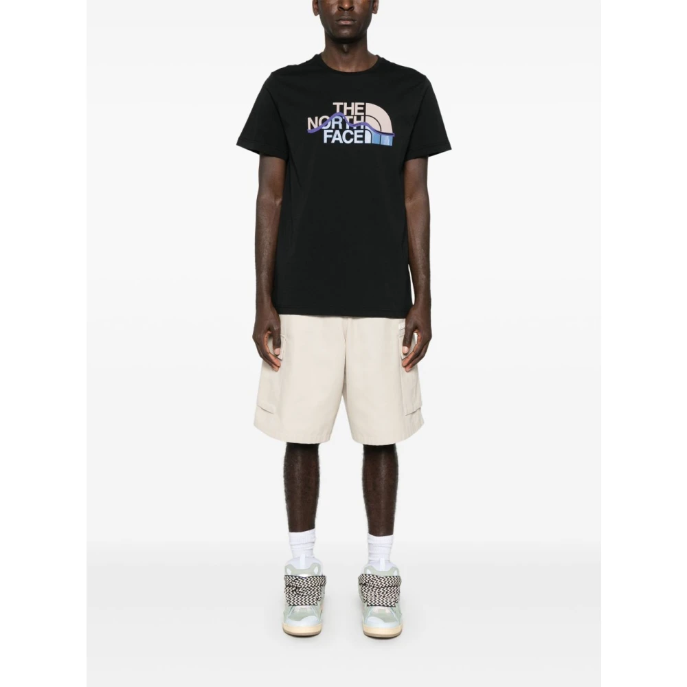 The North Face Zwart Logo Print Crew Neck T-shirt Black Heren