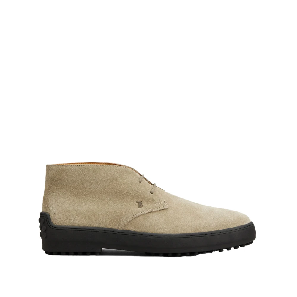 Tod's Lace-Up Boots, Male, 10 Uk, Winter Gommino Ankle Boots Beige