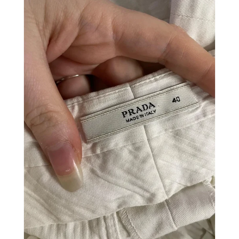 Prada Vintage Pre-owned Cotton bottoms White Dames