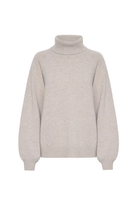 Beige Rollneck Ulltröja Manzigz