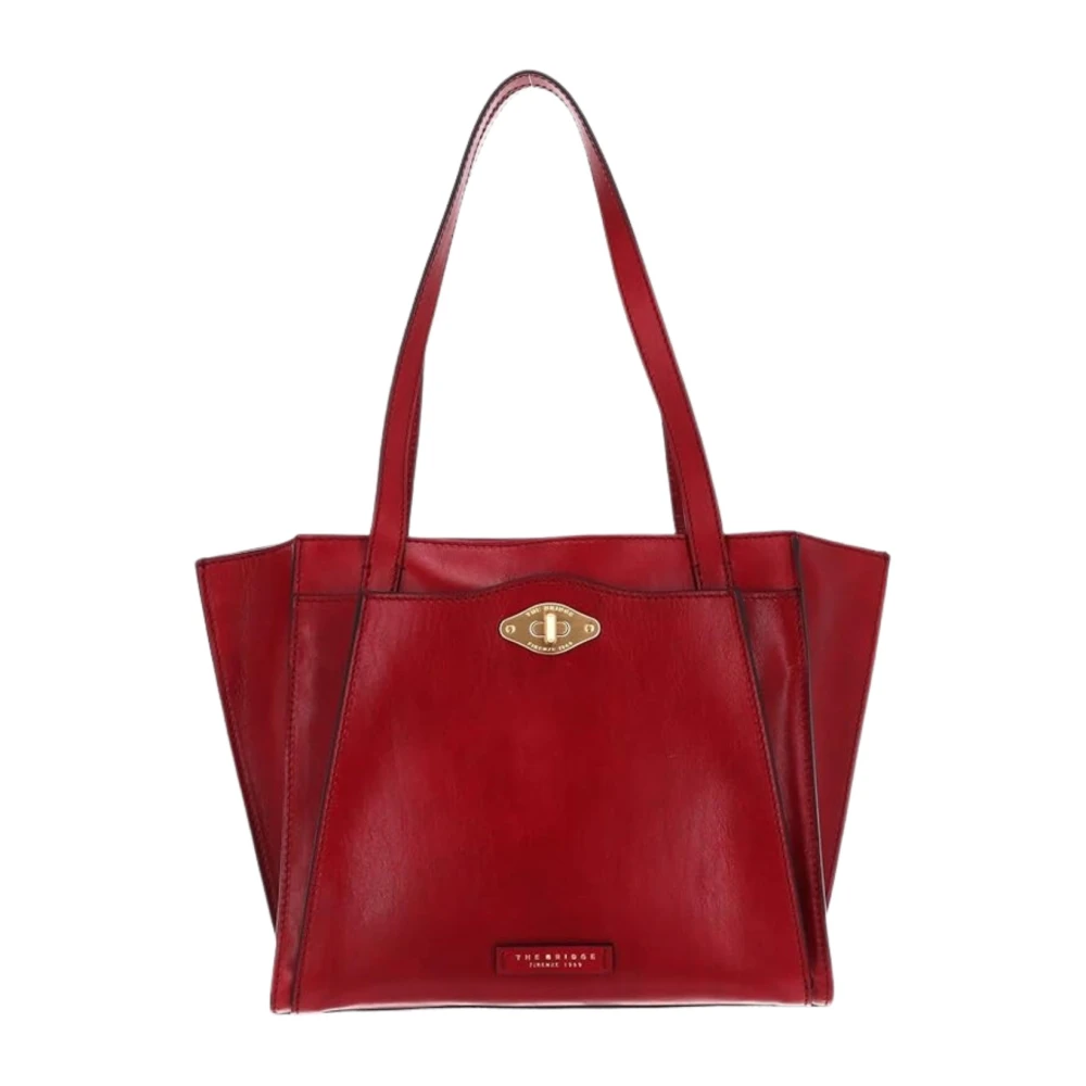 The Bridge Damen Rot E Leder Shopper Tasche