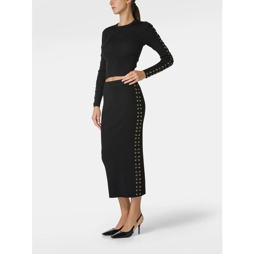 Michael Kors Geribde Midi-potloodrok Black Dames