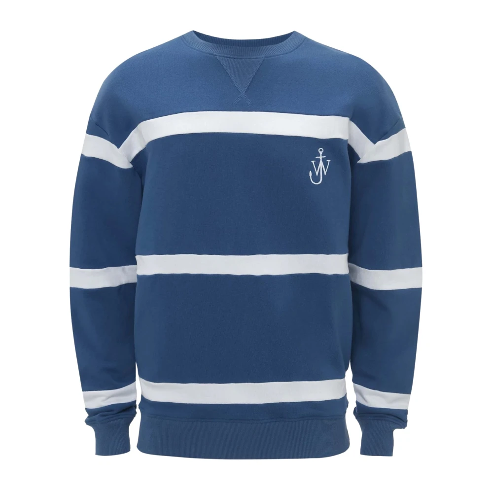 JW Anderson Gestreepte Sweatshirt met Anker Logo Blue Heren