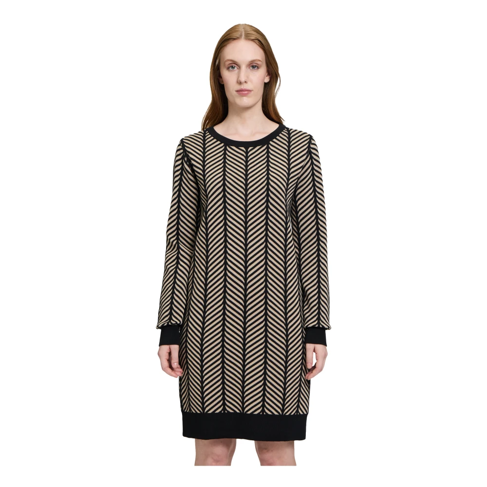 Betty & Co Jacquard Gebreide Jurk Black Dames