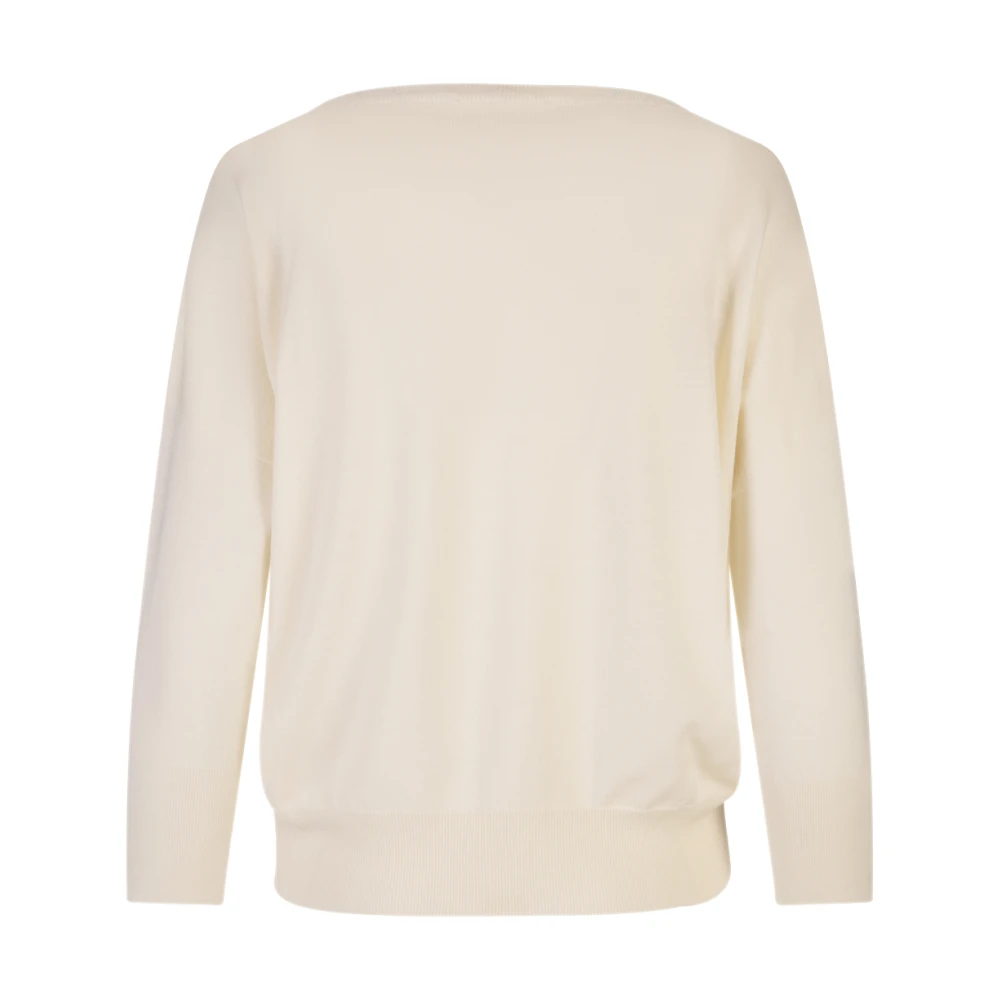 Zanone Witte Basic Sweater Boot Hals White Dames