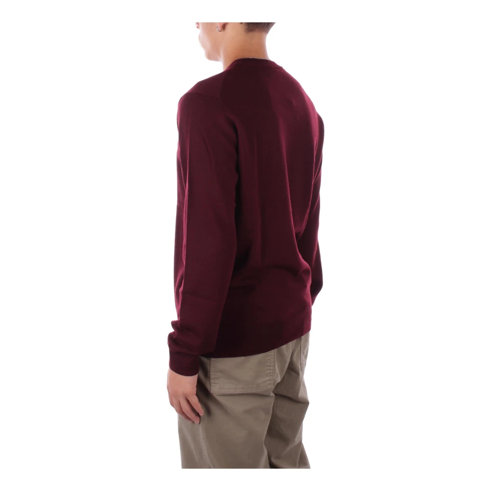Lacoste Bordeaux Sweaters Logo Front Regular Fit Red Heren