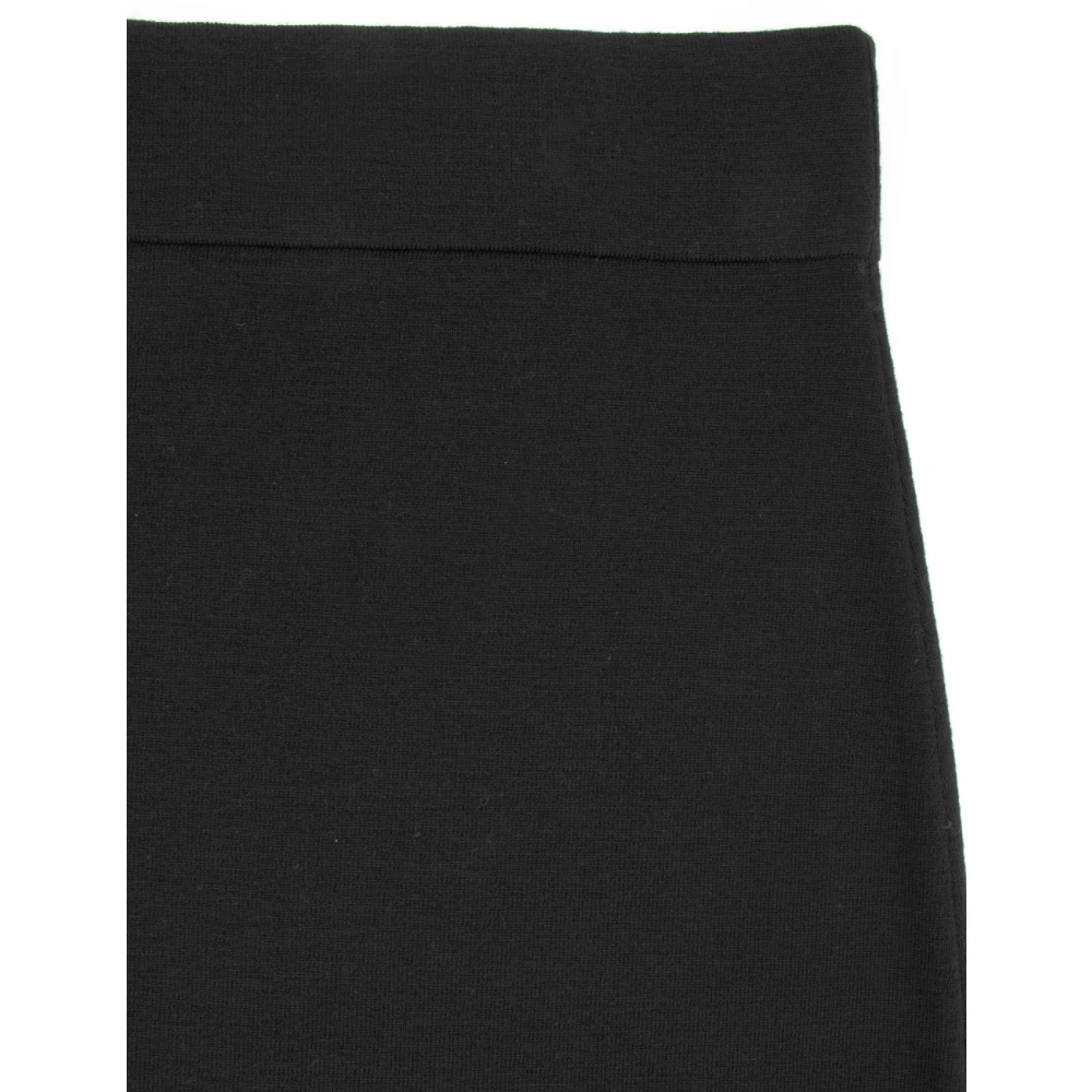 Fabiana Filippi Elegante Geribbelde Midi Rok Black Dames