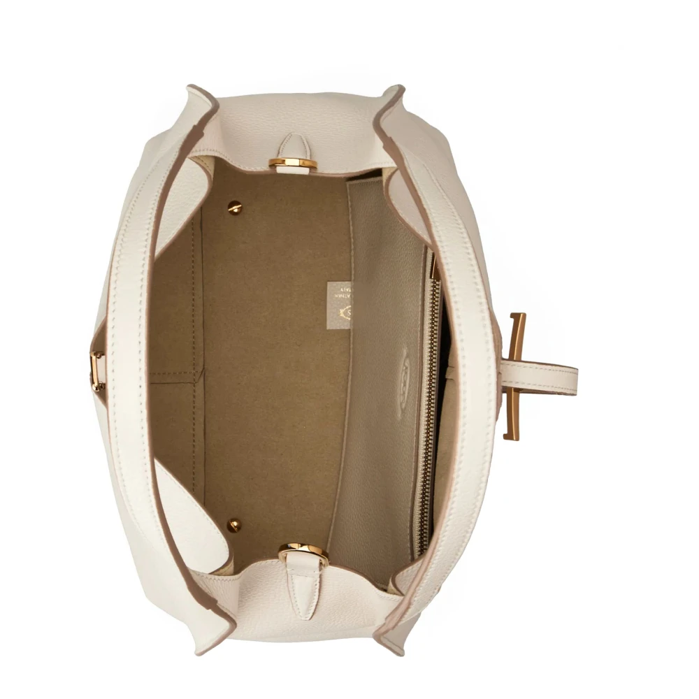 TOD'S Witte leren schoudertas met hanger White Dames