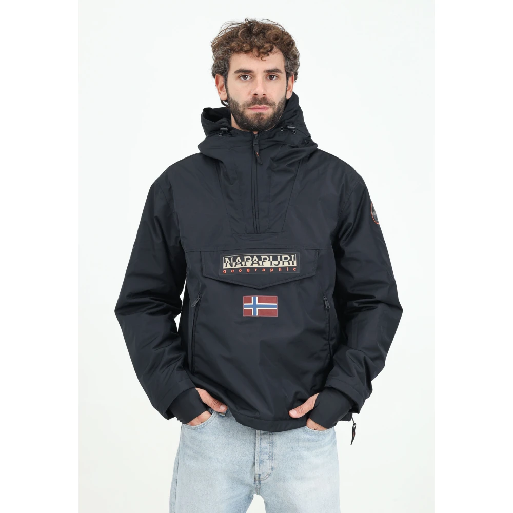 Napapijri Zwarte Winter Anorak Rainforest Jas Black Heren