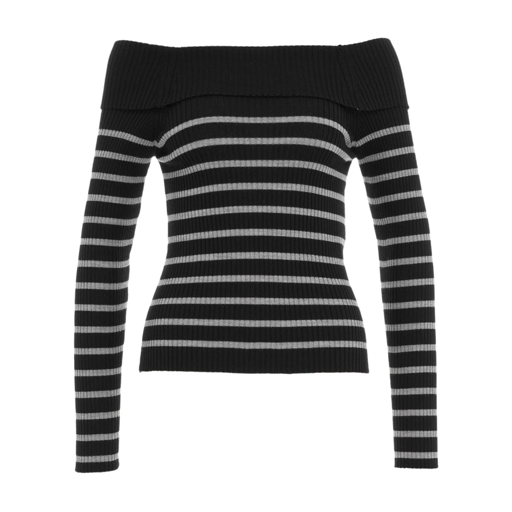 Semicouture Black Round-Neck Knitwear, Female, Xs, Women Clothing Knitwear Aw23