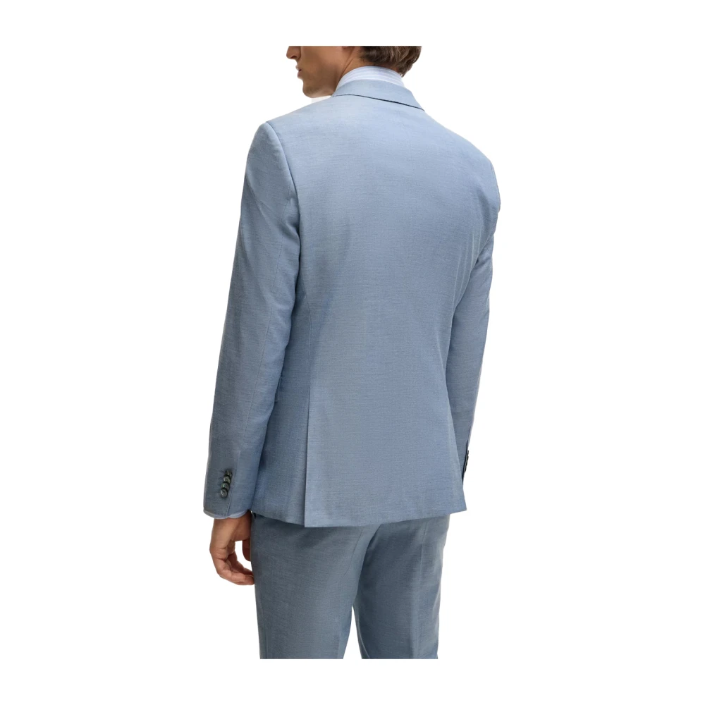 Hugo Boss Stijlvol Slim Fit Driedelig Pak Blue Heren