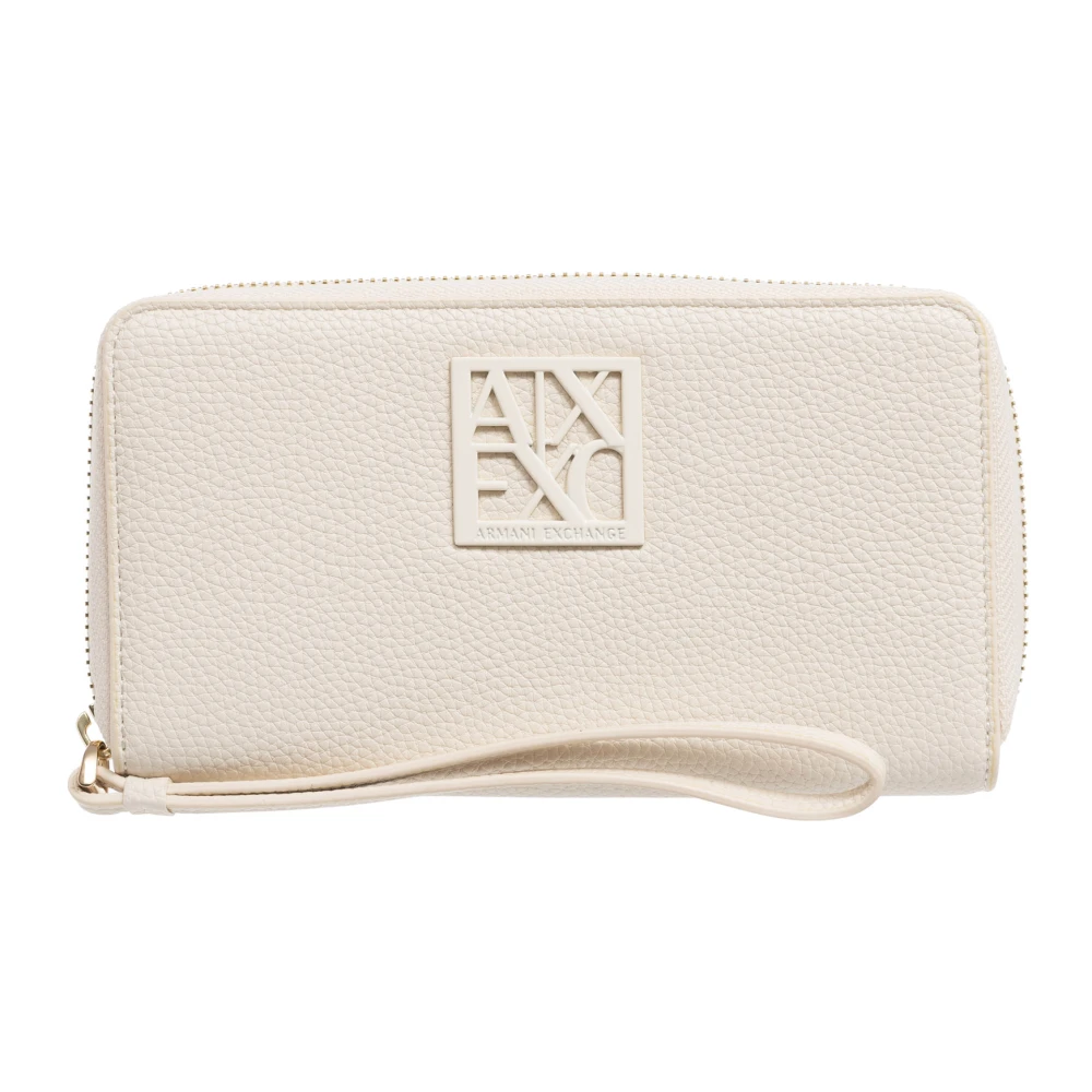 Armani Exchange Portemonnee met ritssluiting en logo White Dames