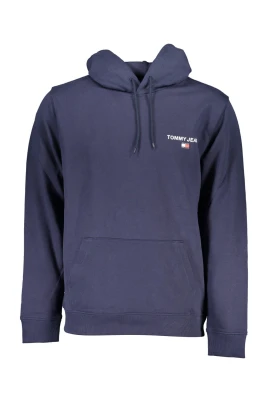 Blå hoodie med logotyptryck