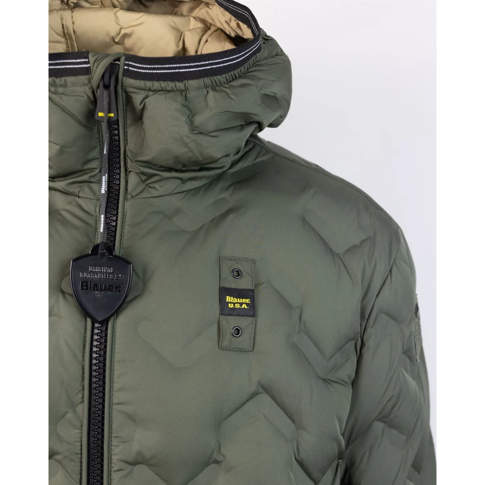 Blauer Groene gewatteerde jas met capuchon Green Heren