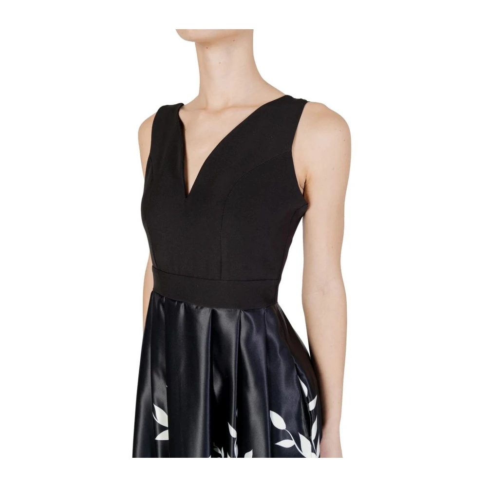 RINASCIMENTO Zwarte Polyester Lange Jurk Lente Zomer Collectie Multicolor Dames