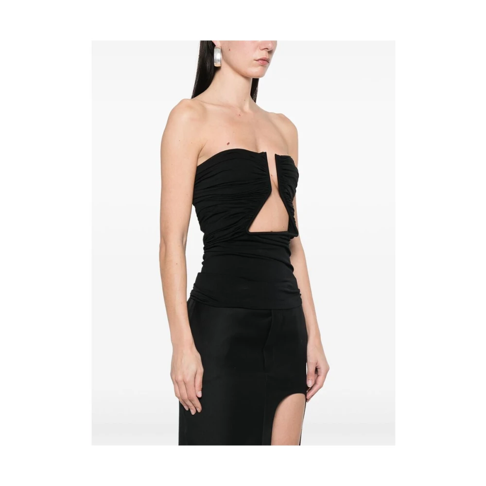 Rick Owens Off-Shoulder Cut-Out Top Black Dames