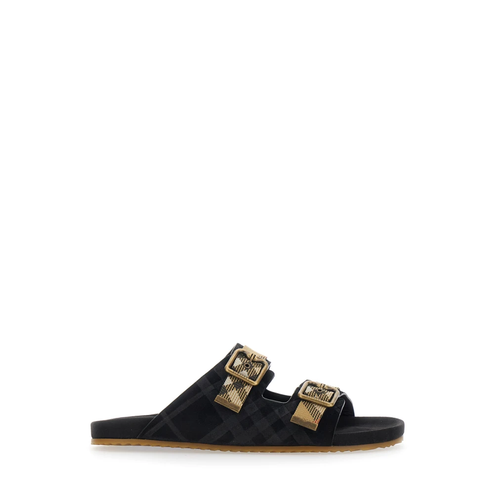 Burberry Men's Black Sliders, 8 Uk, Urchin Sandals