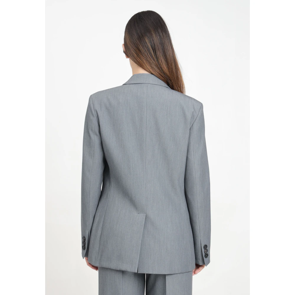 ViCOLO Grijze Single-Breasted Jas Blue Dames