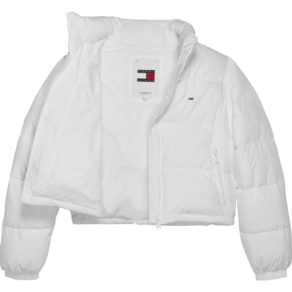 Tommy Jeans Witte Gewatteerde Jas Aw24 White Dames