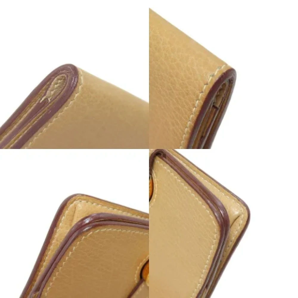 Hermès Vintage Pre-owned Leather wallets Beige Dames