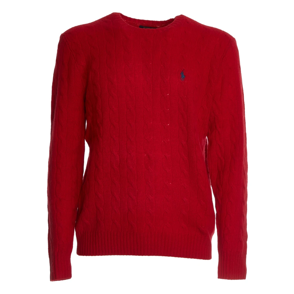 Polo Ralph Lauren Rode Gebreide Trui Air Force Blue Aw24 Red Heren