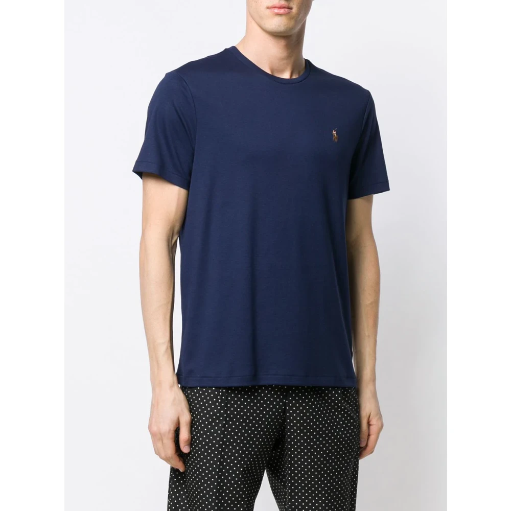 Polo Ralph Lauren Geborduurd Slim Fit Katoenen T-shirt Blue Heren