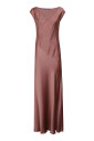 robe-longue-en-soie-rose-col-en-v