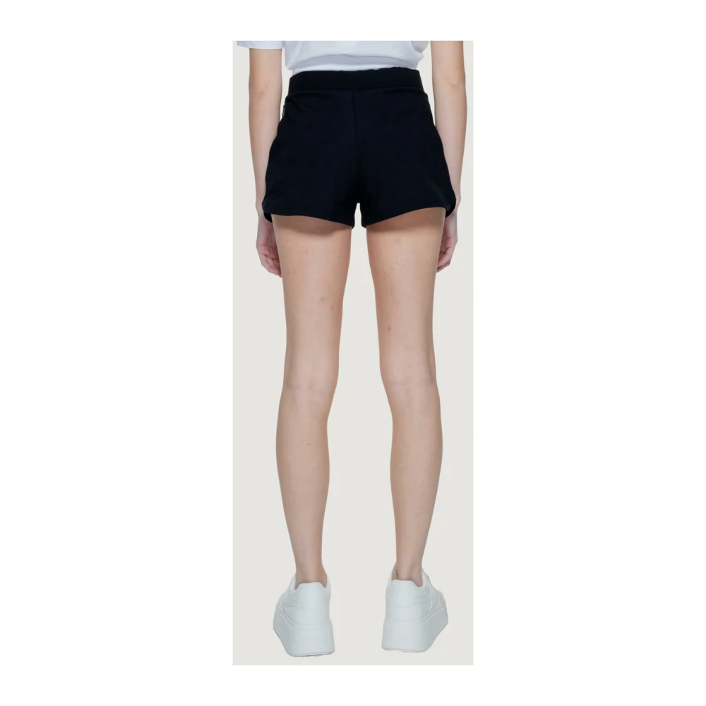Love Moschino Zwarte Sportieve Shorts Logo Print Black Dames