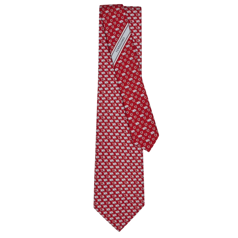 Ferragamo Men's Red Silk Tie