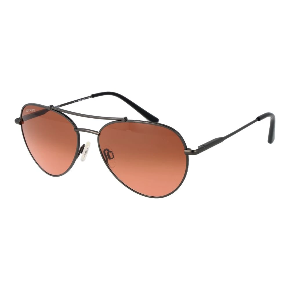 Serengeti Unisex Black Aviator Sunglasses With Photochromatic Lenses
