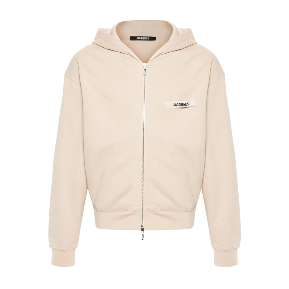 Jacquemus Zip-Up Hoodie Beige, Herr