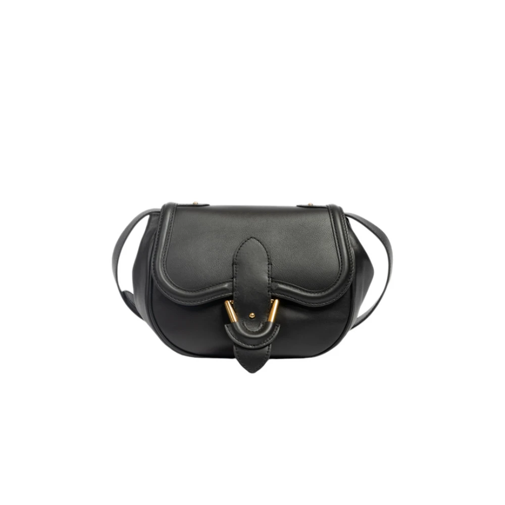Oseree Elegante Leren Schoudertas Black Dames