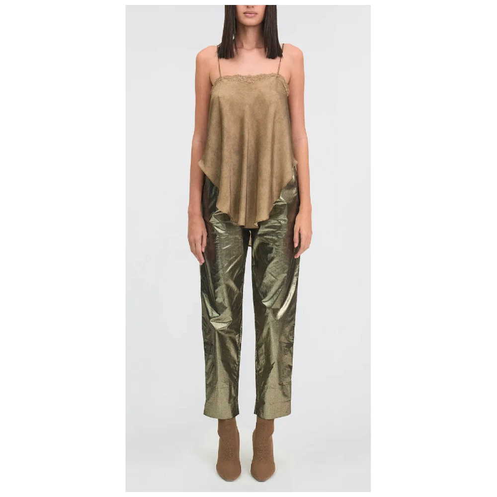 Mes Demoiselles Gouden gecoate joggingbroek Brown Dames