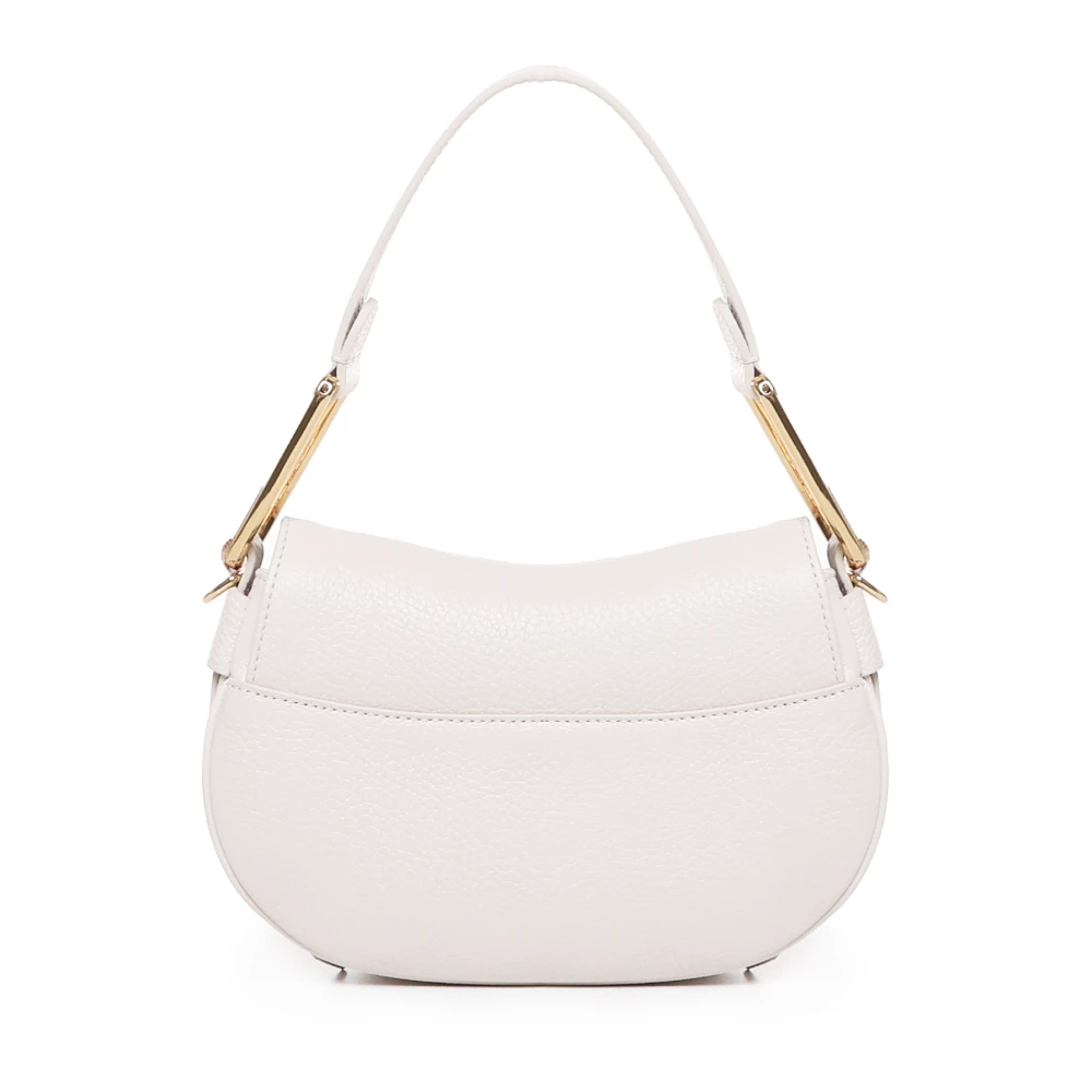 Coccinelle Witte Draaibare Sluiting Handtas 100% Runderhuid White Dames